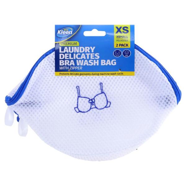 2 Pack White Extra Small Premium Double Padded Laundry Delicates Bra Wash With Zipper