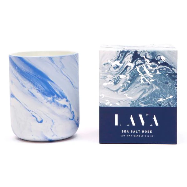 Lava Sea Salt Rose Soy Candle - 340g