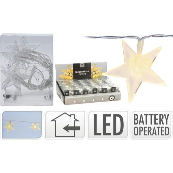 Star With 10 White Led Chain