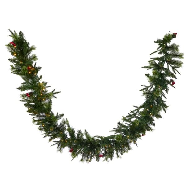 LED Pine G'land w/Cones&Berries 270cm