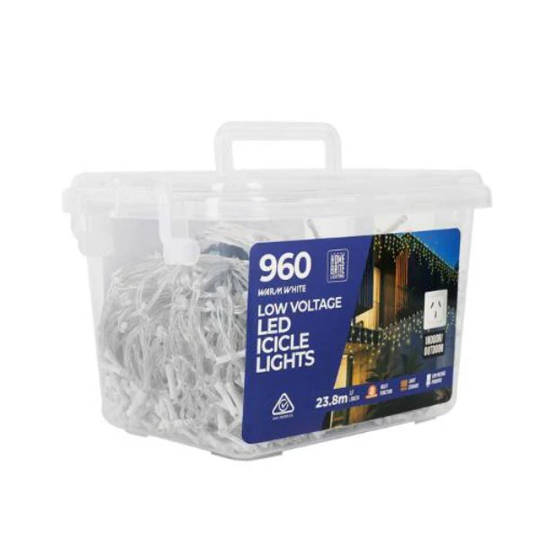 960 Pack Warm White Led Icicle Light - 23.8m