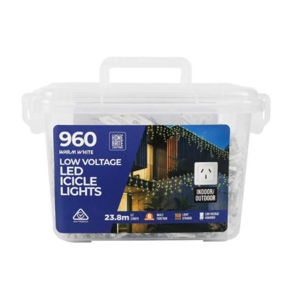 960 Pack Warm White Led Icicle Light - 23.8m - Image 3