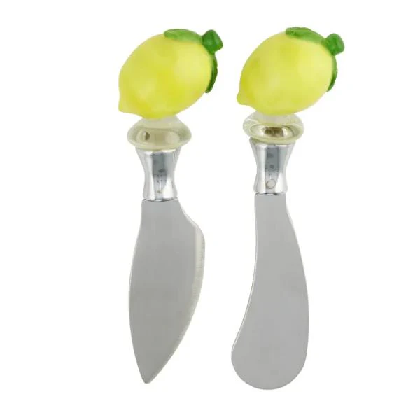 Assorted Lemon Glass Metal Cheese Knife