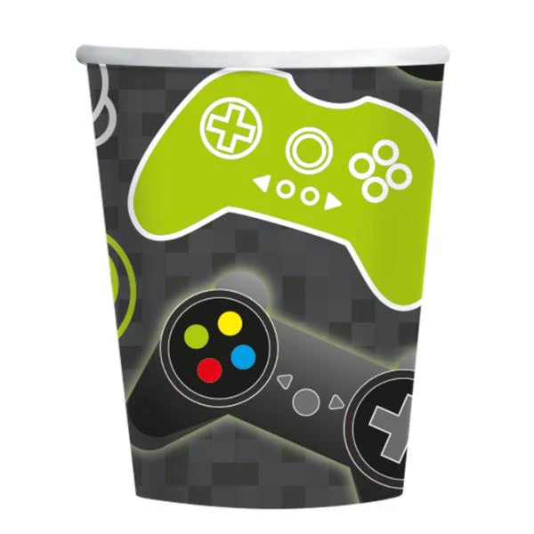 8 Pack Level Up Paper Cups - 266ml