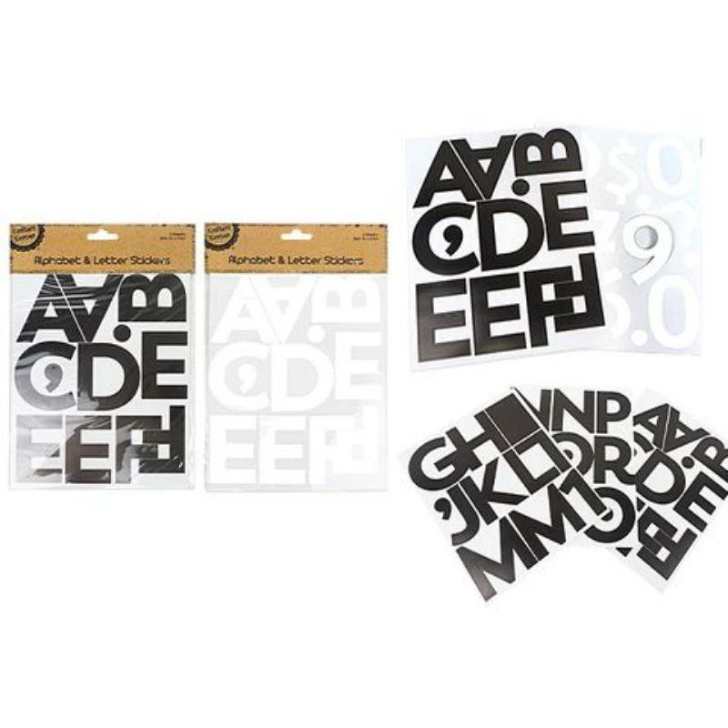 Black / White Alphabet & Letter Stickers