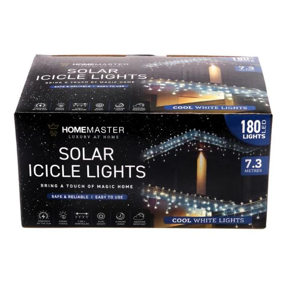 Cool White Led Icicle Shape Solar Light - 730cm