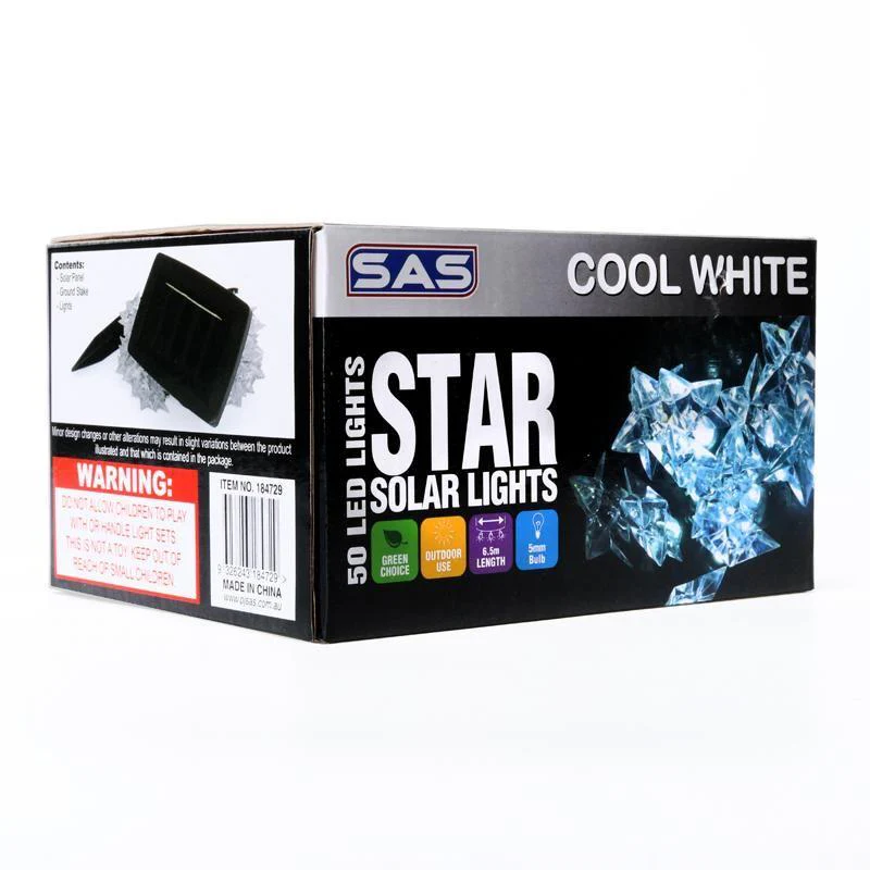 Light Solar Shape Star 6.5m 50pk Cool White