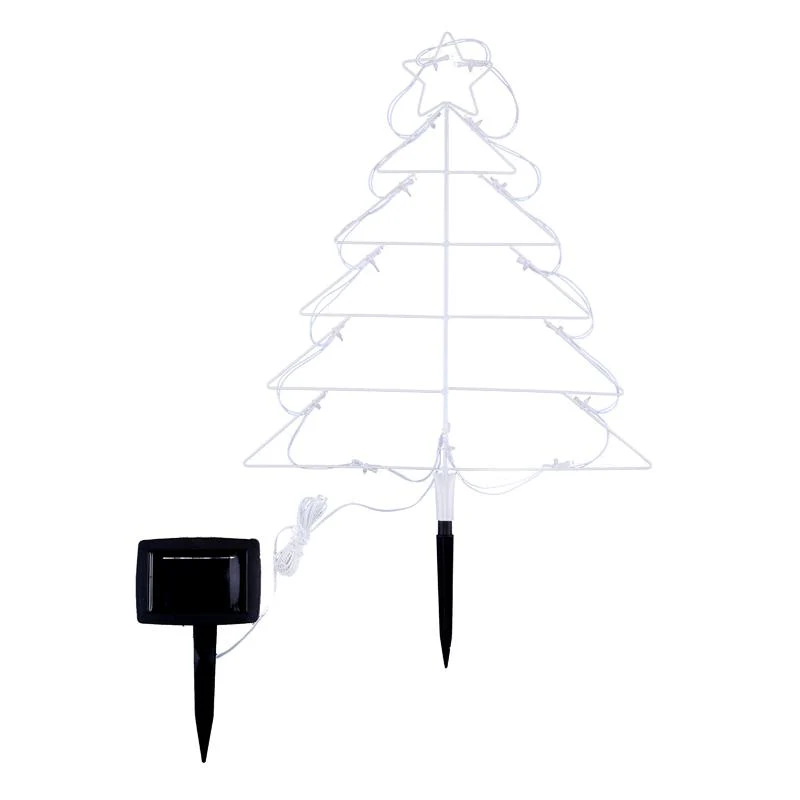 Multicolour Solar Light Led Silhouette Christmas Tree Stakes - 43cm x 51cm x 190cm - Image 2