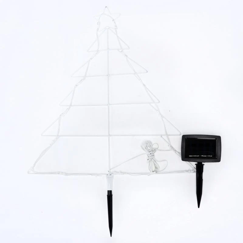 16 Cool White Led Silhouette Stake Christmas Tree Solar Light With 1.9m Lead - 43cm x 51cm - Image 2