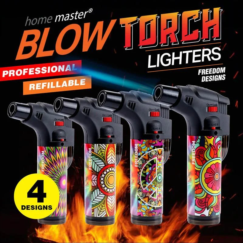 Freedom Design Refillable Blow Torch Gas Lighter - 7cm x 12cm - Image 4