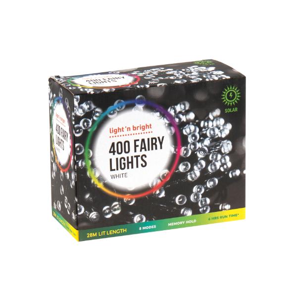 400 White Fairy Lights - 28m
