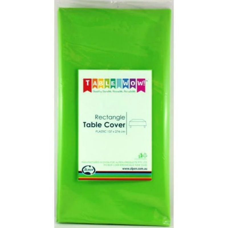 Lime Green Plastic Rectangle Tablecover - 137cm x 274cm