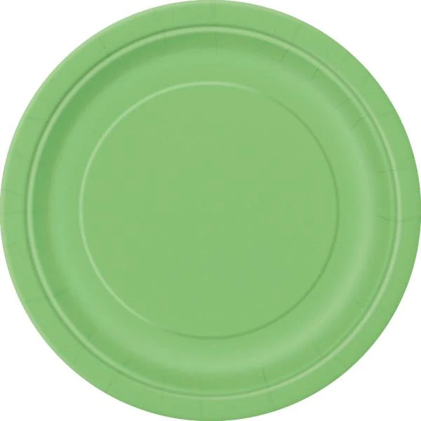 8 Pack Lime Green Paper Plates - 23cm
