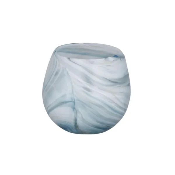 Blue Linello 5% Glass Candle - 11cm x 11cm