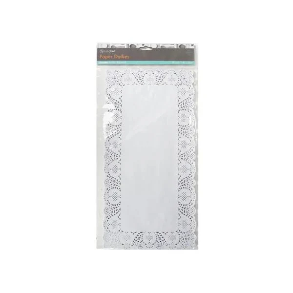 30 Pack White Large Assorted Paper Doilies
