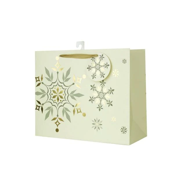 Large Snowflake Horizontal Gift Bag - 32cm x 12cm x 26cm
