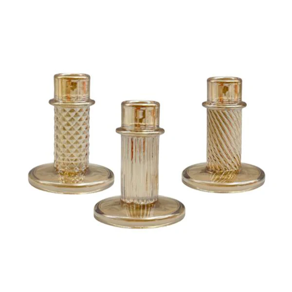 Lustre Glass Candle Holder - 8cm x 10cm