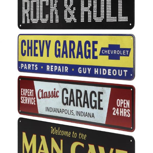 Rectangular Shape Assorted Designs Man Cave Metal Signs - 10cm x 40cm - Image 2