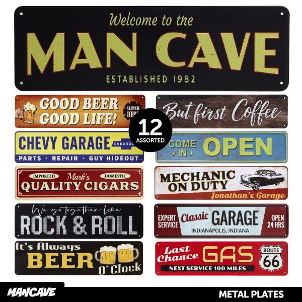 Rectangular Shape Assorted Designs Man Cave Metal Signs - 10cm x 40cm - Image 4