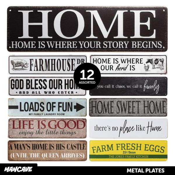 Rectangular Shape Farm House Designs Man Cave Metal Signs - 10cm x 40cm