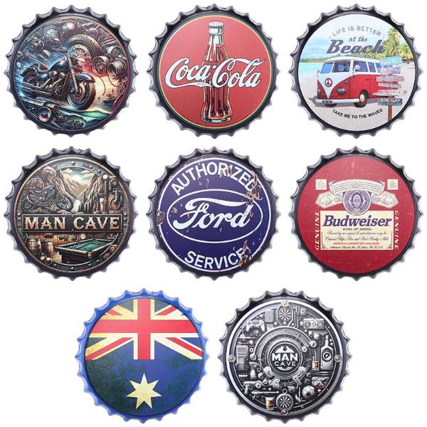 Retro Metal Sign Bottle Top Man Cave Accessories - 35cm - Image 4