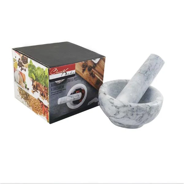 Marble Mortar & Pestle - 11.5cm x 11.5cm x 6cm