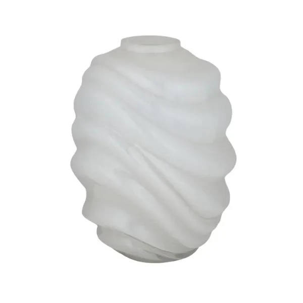 Marea Milky Ivory Glass Vase - 19cm x 26cm