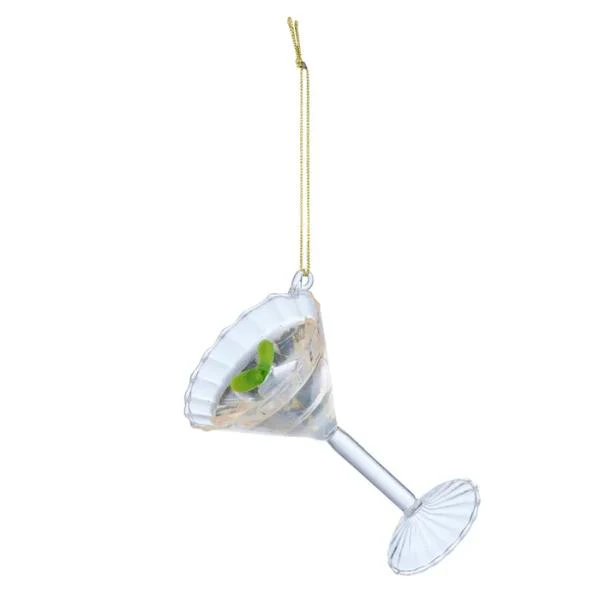 Martini Ornament Glass 7x10cm Pink