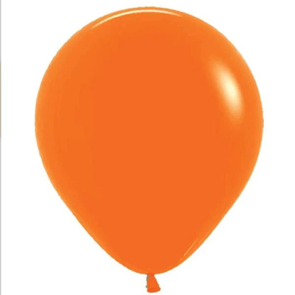 6 Pack Matte Orange Round Balloons - 45cm