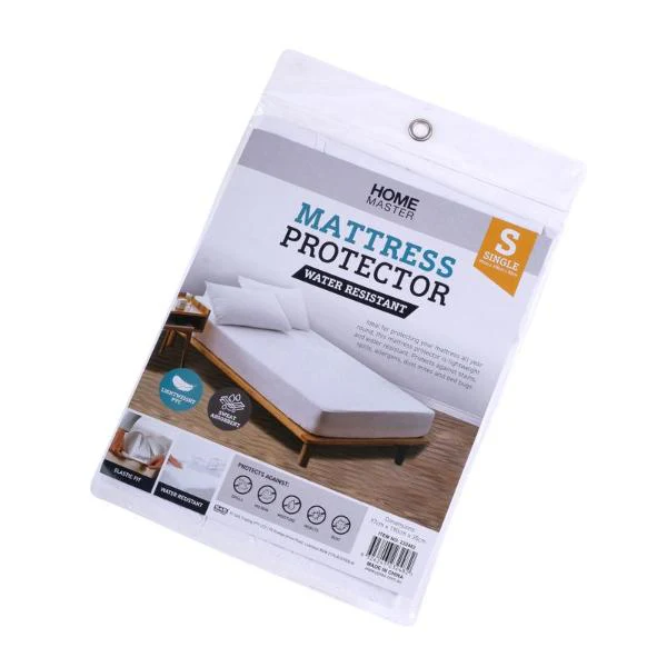 Single Bed Water Resistant PVC Fitted With Elastic Mattress Protector - 97.5cm x 190cm x 35cm - Image 3