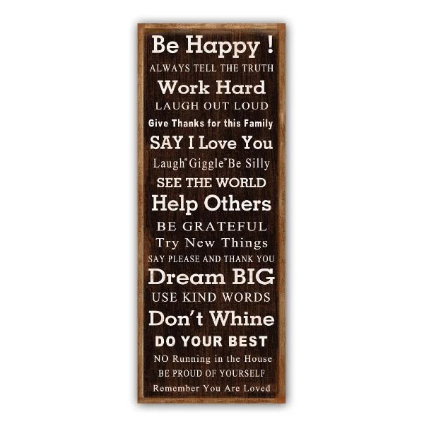 Be Happy MDF Hanging - 20cm x 51cm x 0.9cm