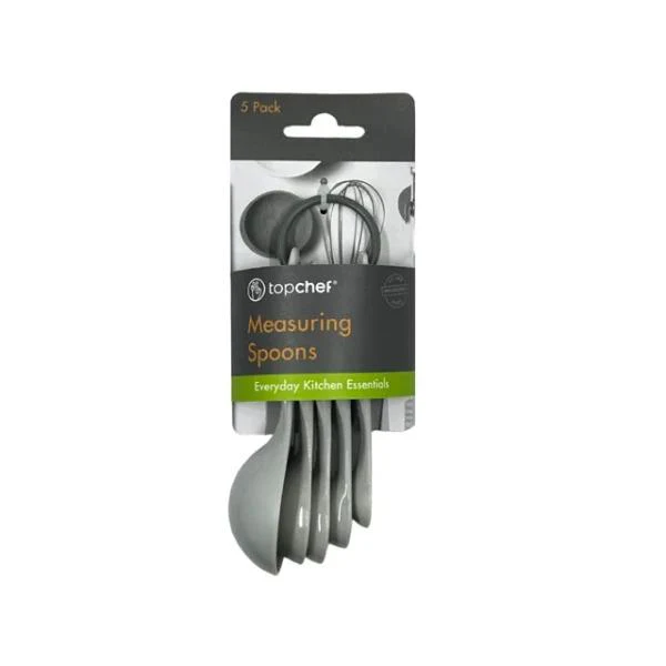 5 Pack Grey Measuring Spoons Set