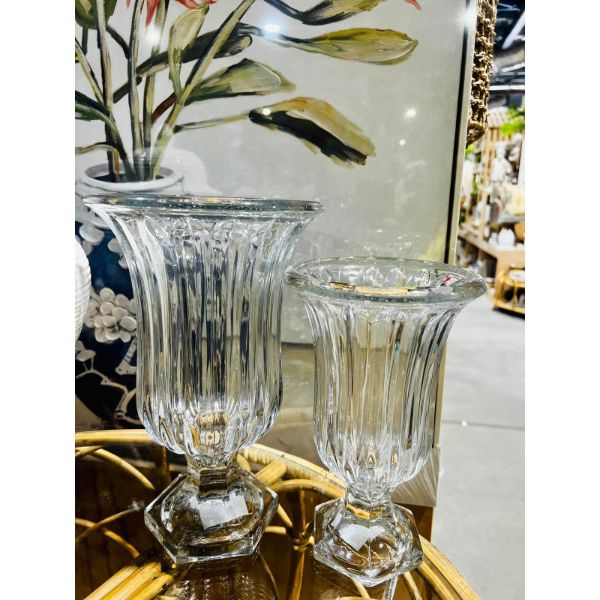 Medium Antique Clear Glass Vase - Image 2