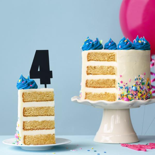 Black Mega Number 4 Cake Topper - Image 2