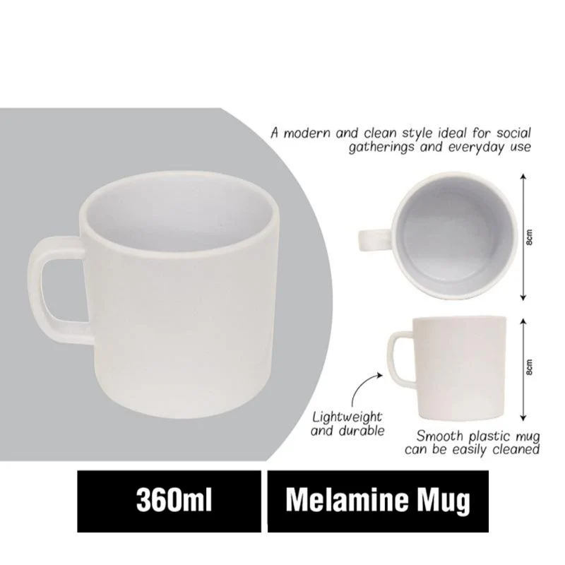 White Melamine Mug - 360ml - Image 2