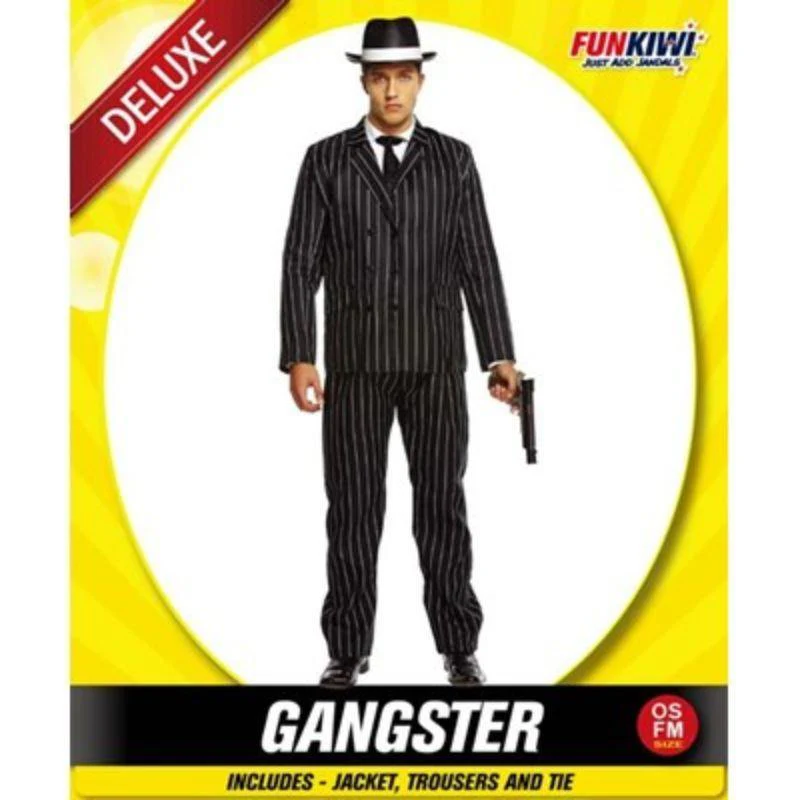 Mens Deluxe Black Gangster Costume