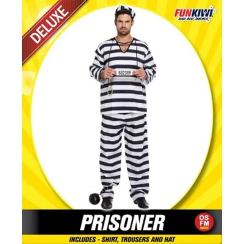 Mens Deluxe Long Sleeve Prisoner Costume