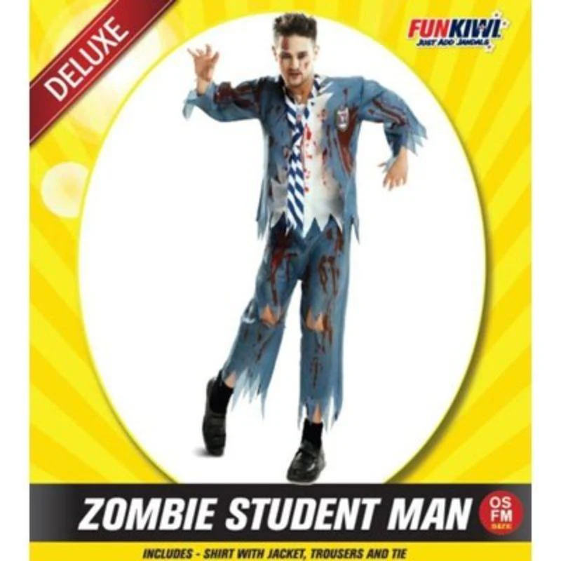 Mens Deluxe Zombie Student Man Costume