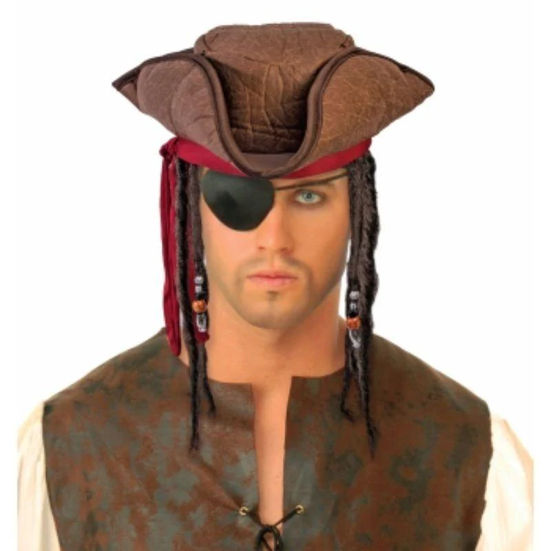 Mens Pirate Privateer Hat With Dreads