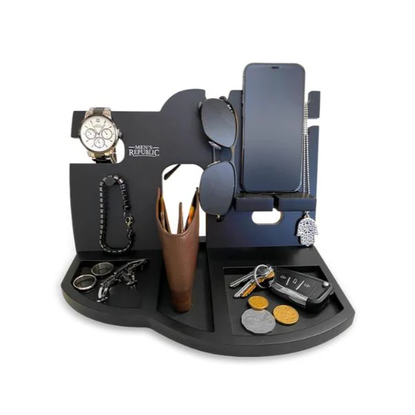 Black Mens Republic Docking Station & Night Stand