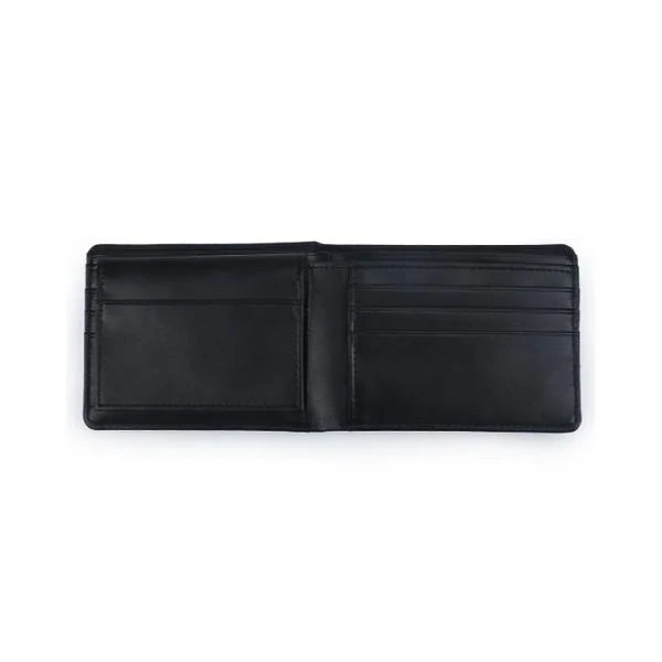 2 Tone Black Mens Republic Faux Leather Wallet - 12cm x 9.1cm x 2.6cm - Image 7