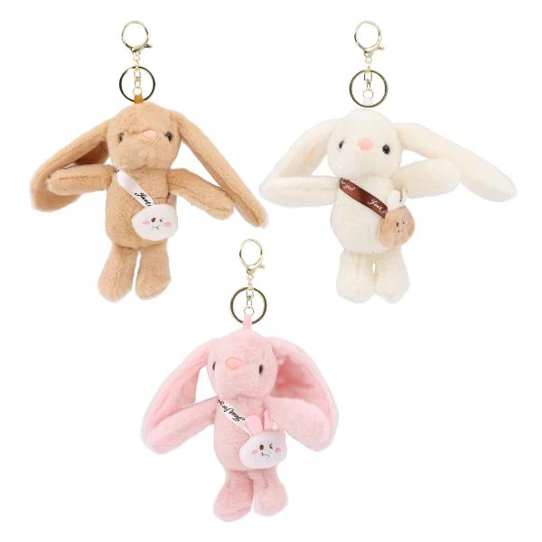 Cute Bunny Meow Plush Keyring