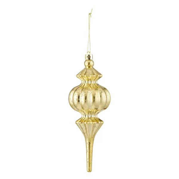 Mercury Bauble Plastic 10cm Gold Ant