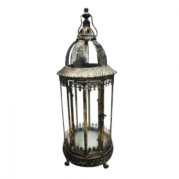 Metal Lantern - 21.5cm x 21.56cm