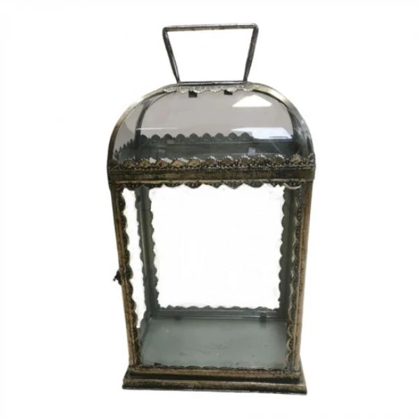 Metal Lantern - 22cm x 14.5cm x 40cm