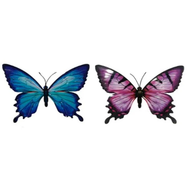 Metal Wall Art Butterfly 36x32cm 2Cols