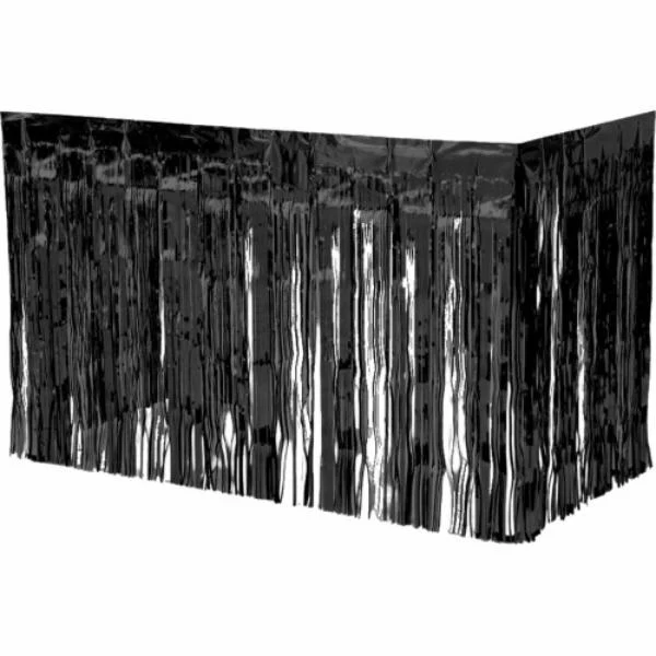 Black Metallic Table Skirt - 400cm