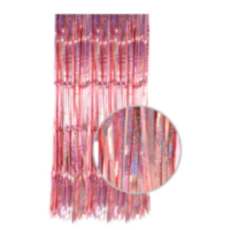 Metallic Pink Gold Sparkly Tinsel Curtain