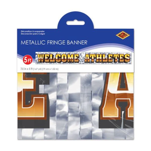 Metallic Welcome Athletes Fringe Banner - Image 2