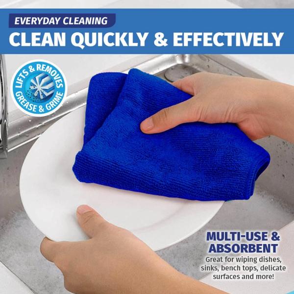 3 Pack Xtra Kleen Microfibre All Purpose Cleaning Cloth - 30cm x 30 - Image 3